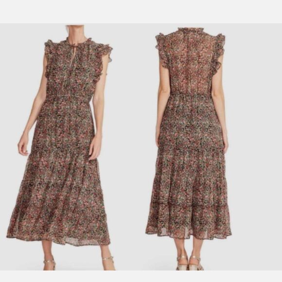 BB DAKOTA Steve Madden micro floral tear maxi lined dress - Picture 1 of 11
